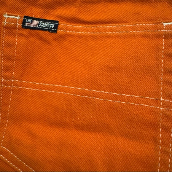 Ralph Lauren Polo Jeans Company womens denim mini skirt 8 orange vintage 90s Y2K - Picture 7 of 12